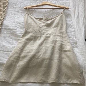 Reformation Violaine Dress in Cream - 100% Linen